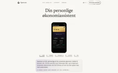 Skjermfangst av forsiden til Sparsom